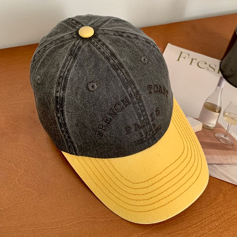 Tone Baseball Cap Two Lettering Embroidered