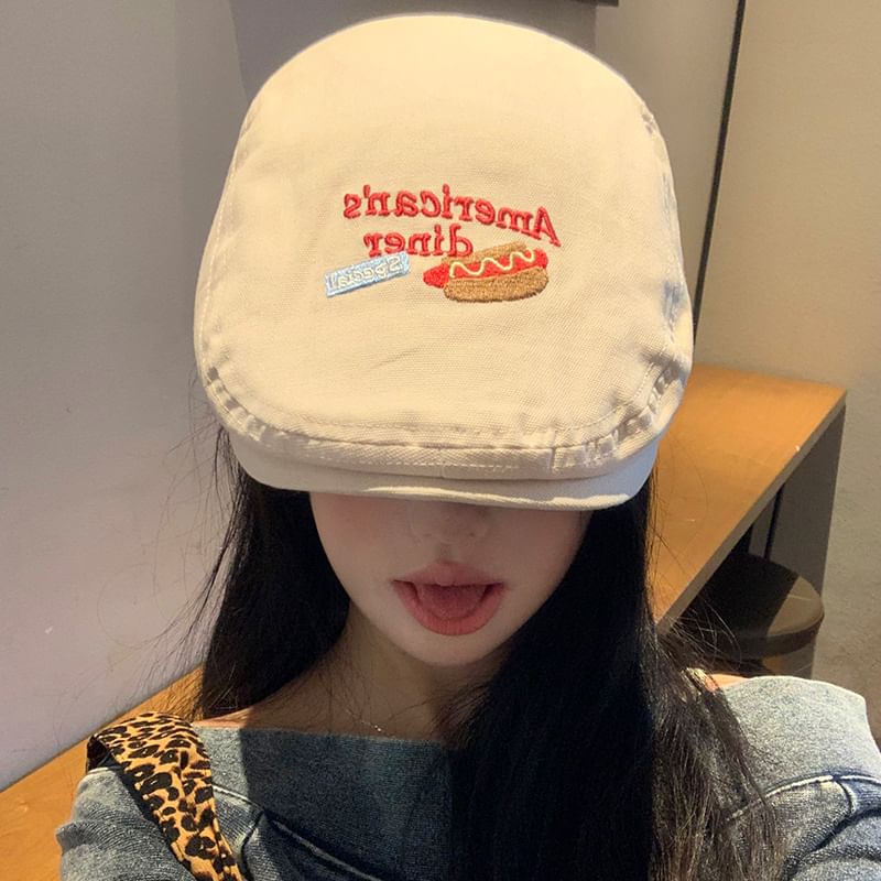 Flat Lettering Cap Embroidered