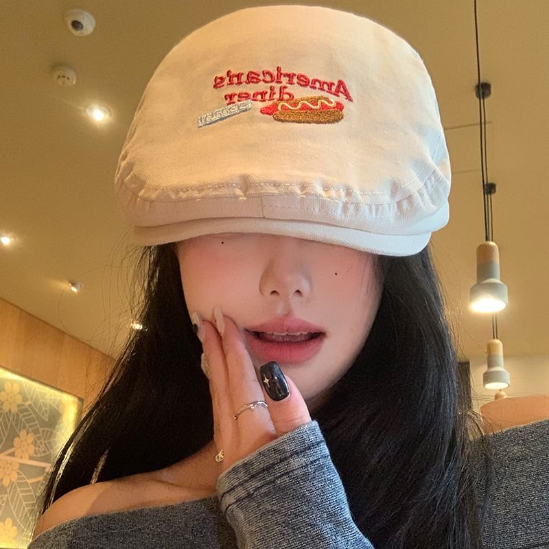 Flat Lettering Cap Embroidered