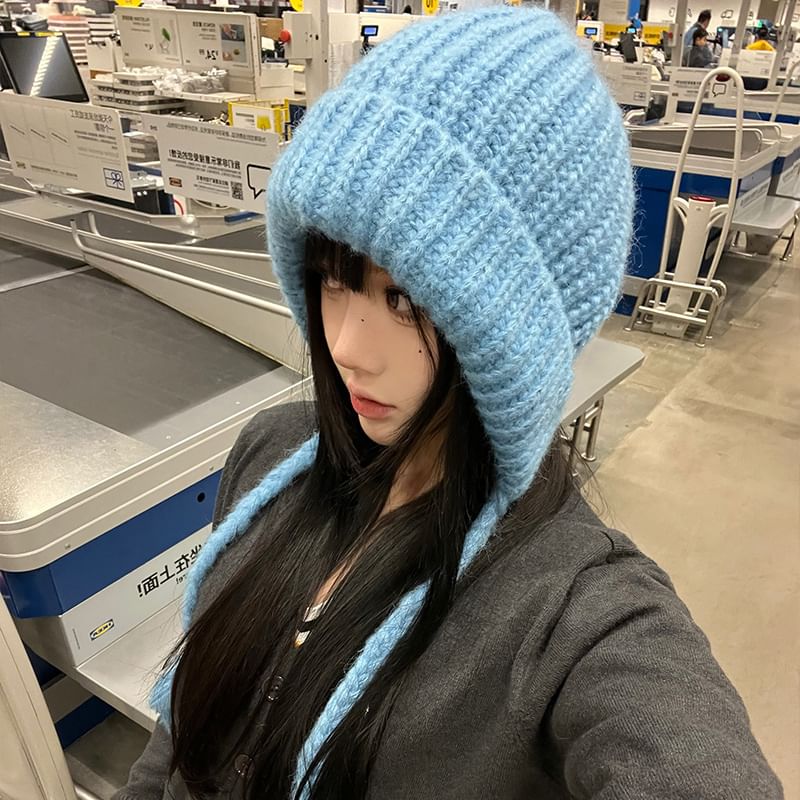 Bonnet Knit Plain Hat