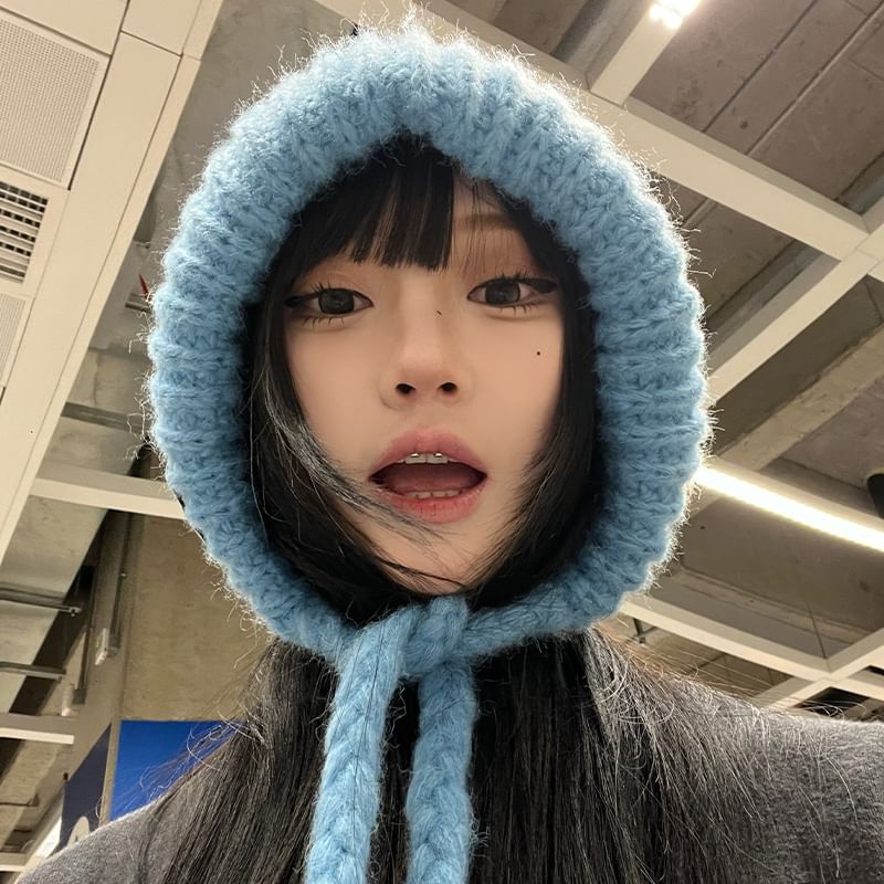 Bonnet Knit Plain Hat