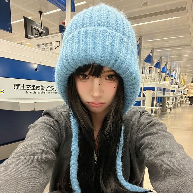 Bonnet Knit Plain Hat