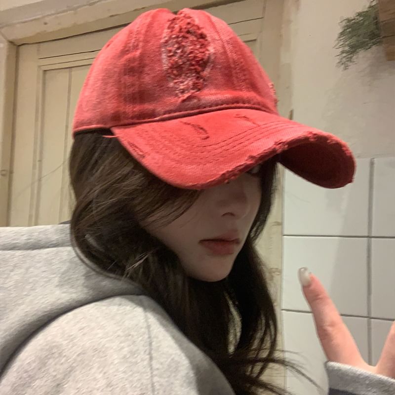 Baseball Distressed Plain Cap