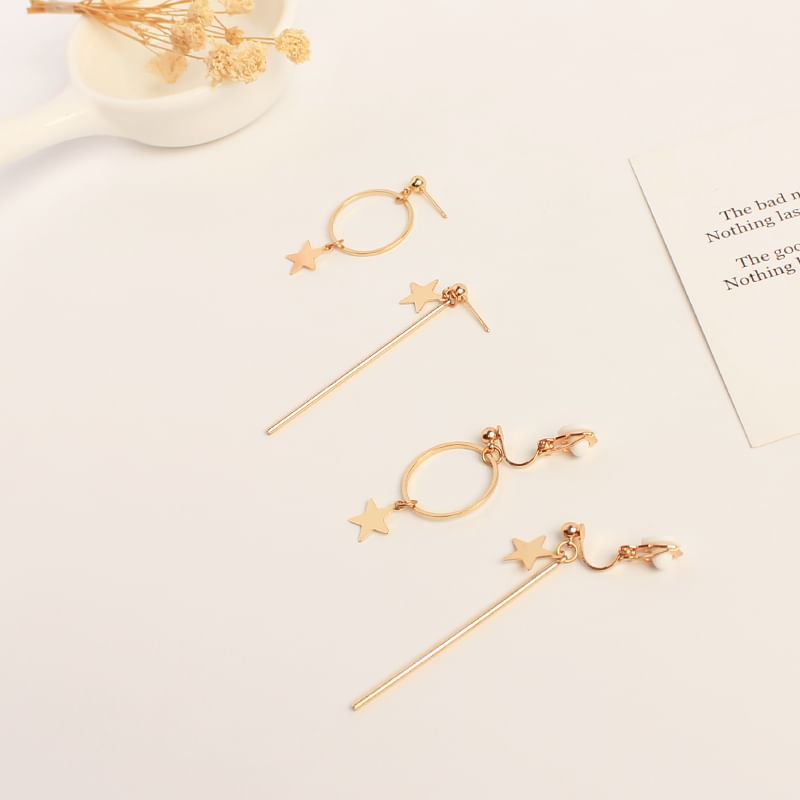 Dangle Asymmetrical Star Earring