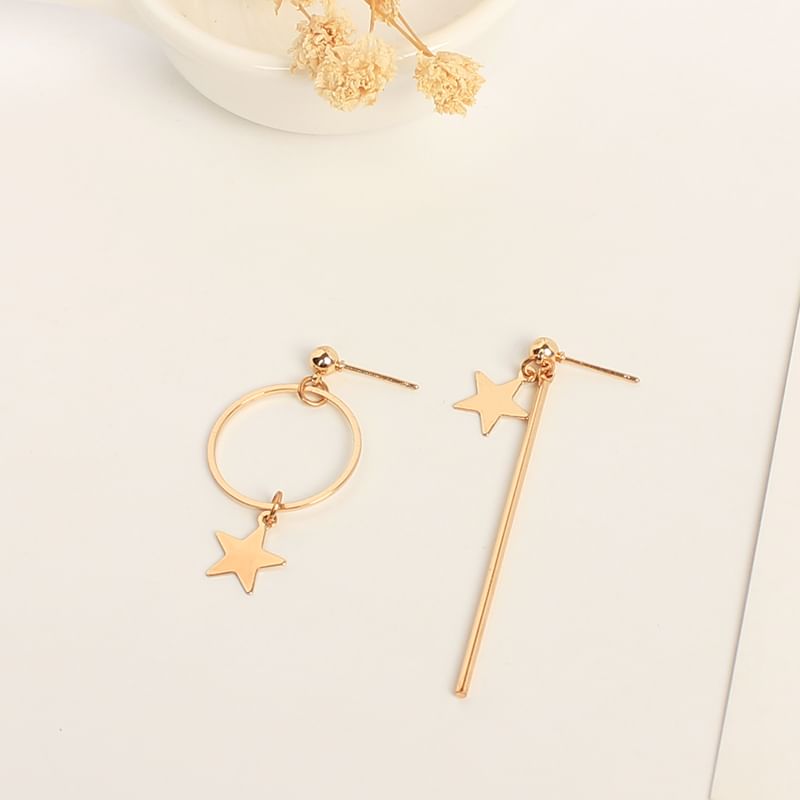 Dangle Asymmetrical Star Earring