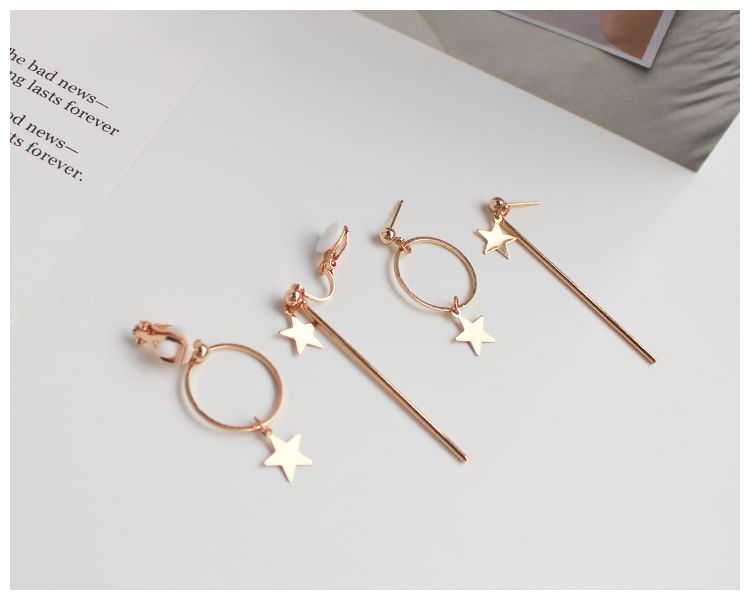 Dangle Asymmetrical Star Earring