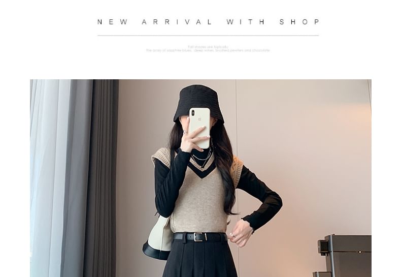 Plain Accordion Waist Pleated A-Line Skirt Midi High