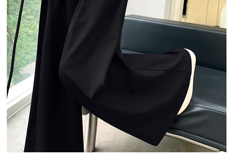 Pants Rise Plain High Wide Designs) (Various Leg