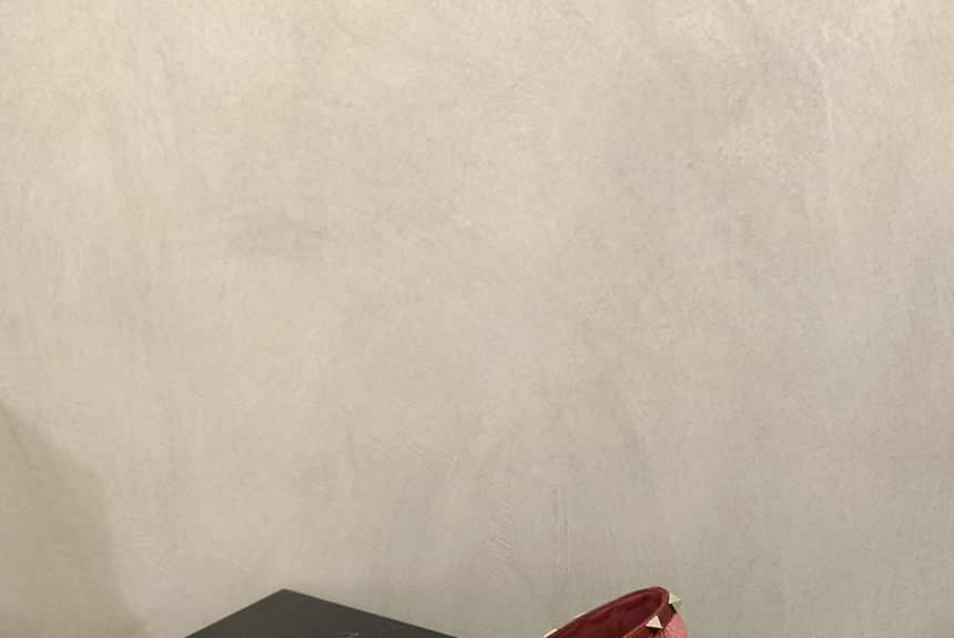 Velvet Pointed Studded Pumps Bow Toe