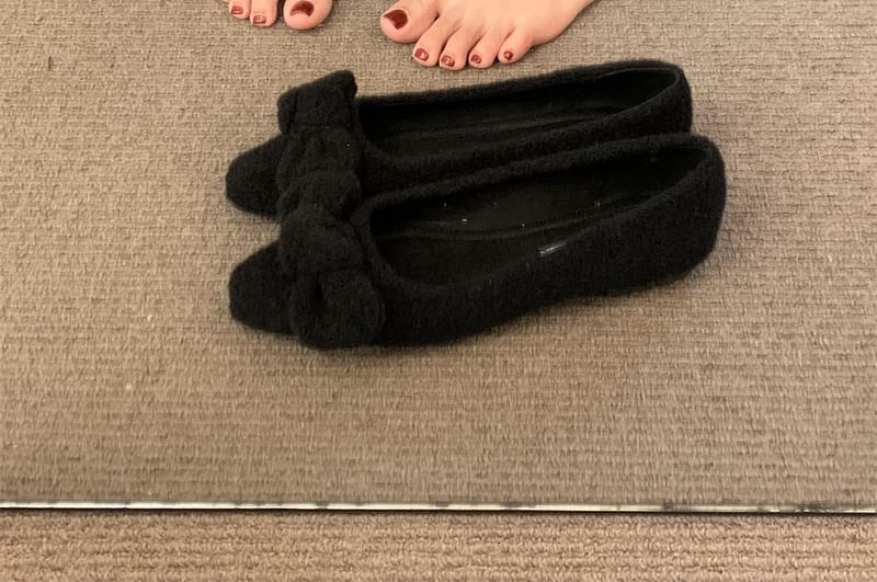 Square Toe Flats Bow