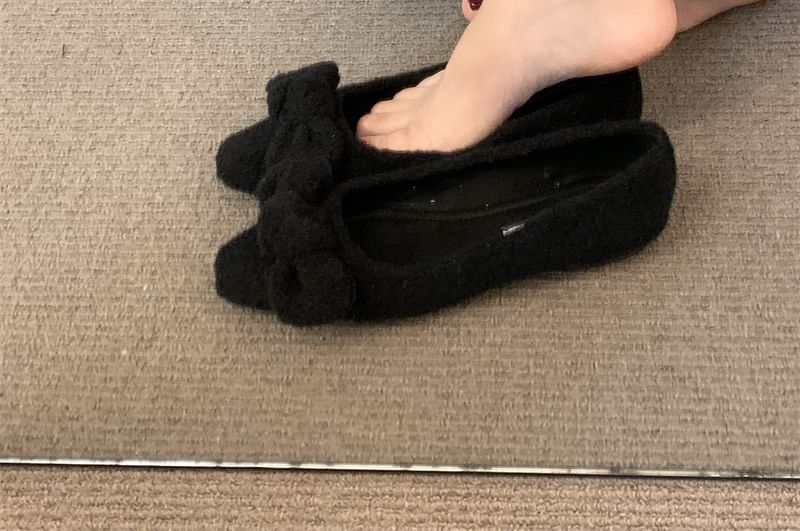 Square Toe Flats Bow