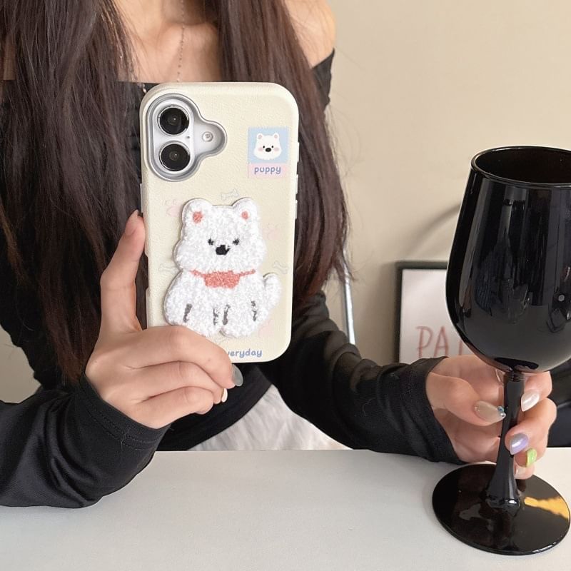 Dog Embroidered Case Phone