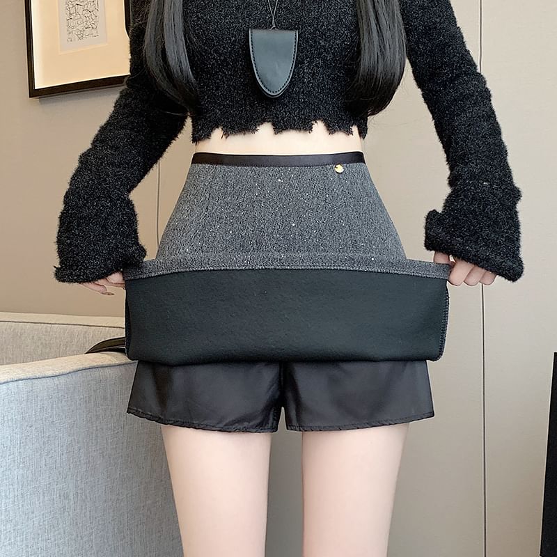 Rise Skirt Mini A-Line Sequin High