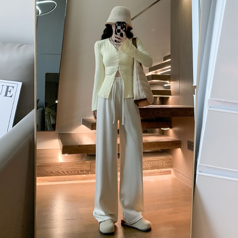 Pants Wide Rise Designs) Plain Leg High (Various