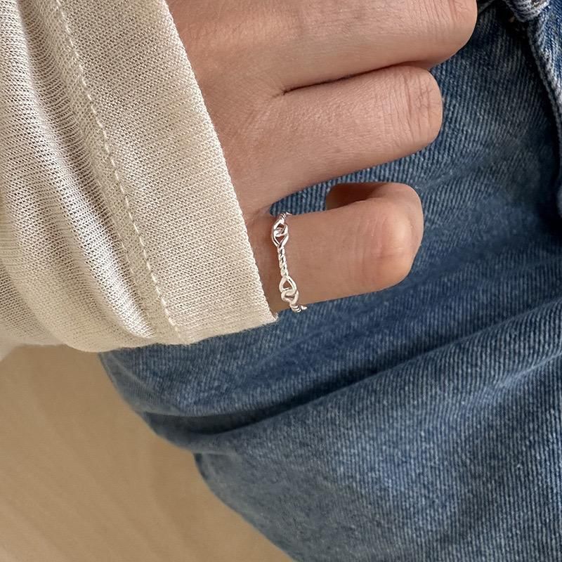 Sterling Silver Twist 925 Ring