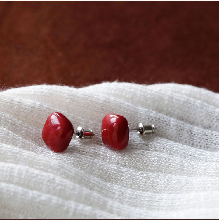 Silver Stud 925 Earring Sterling Square