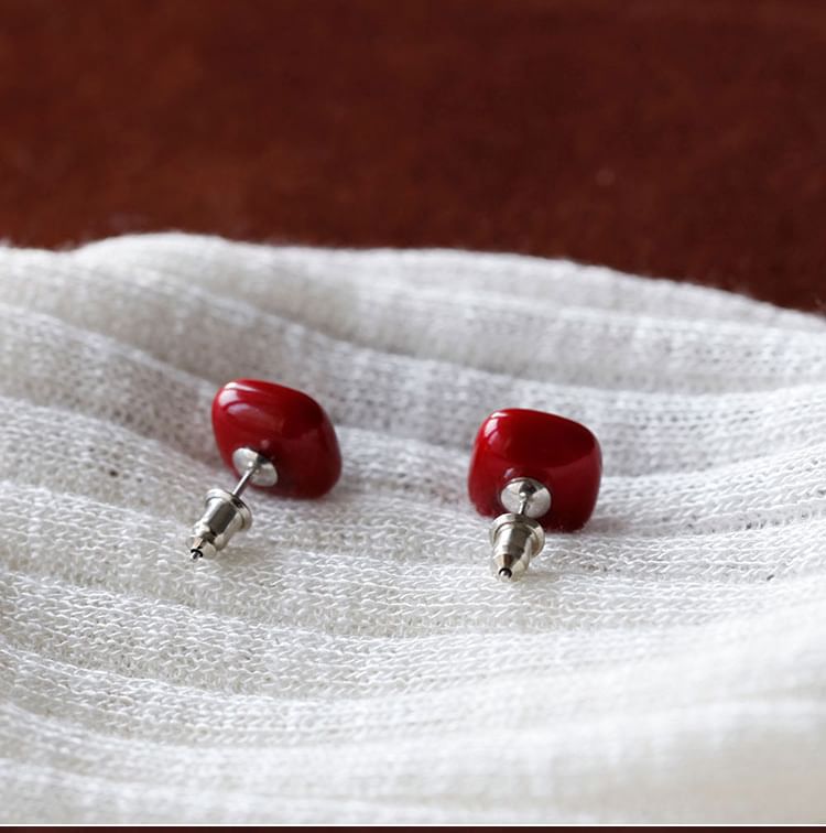 Silver Stud 925 Earring Sterling Square