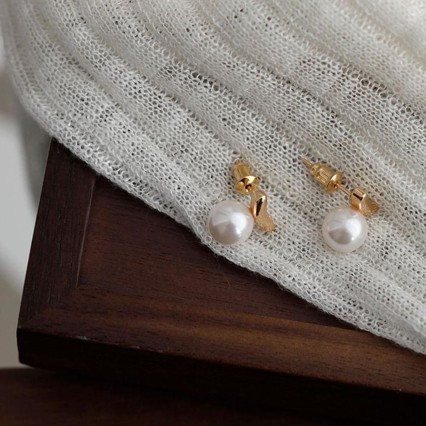 Stud Sterling Silver Faux 925 Earring Pearl