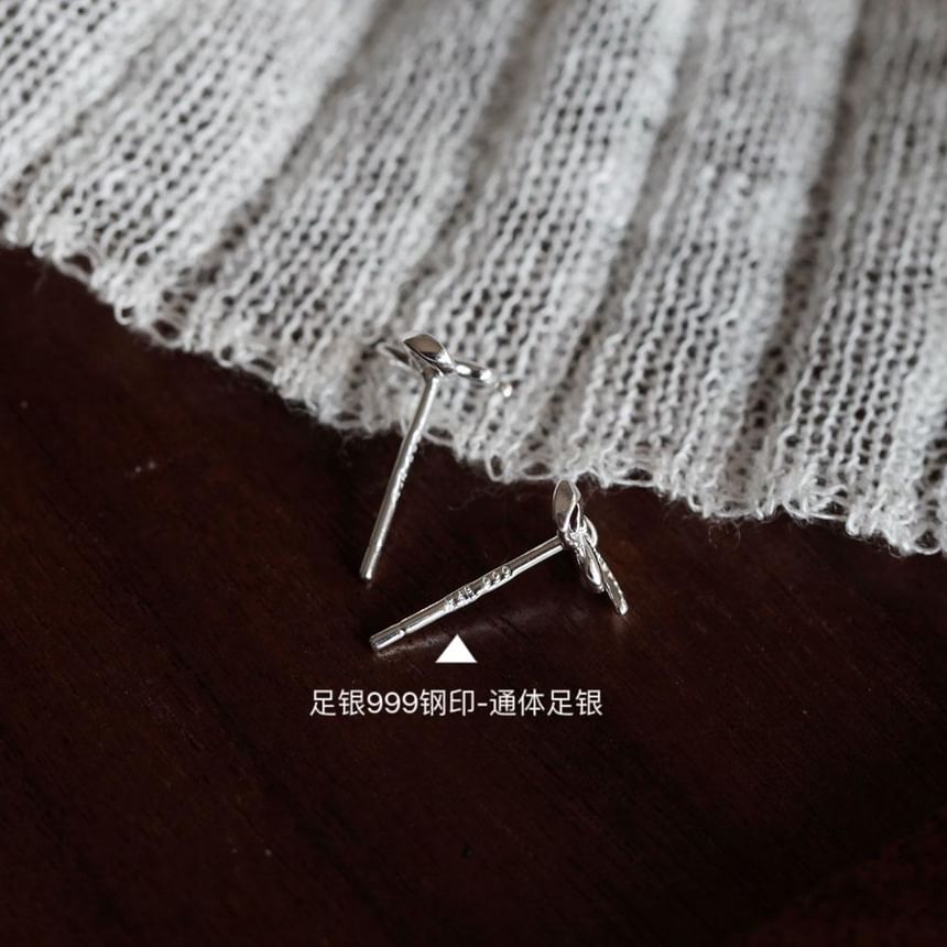 Stud Silver Earring Sterling 925 Bowknot