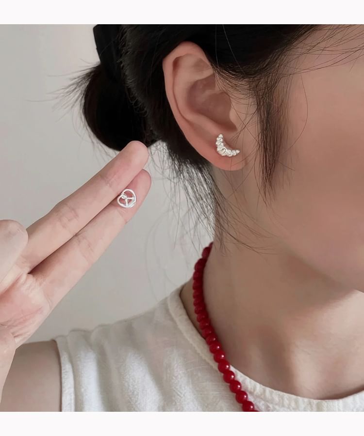 Earring Clip Stud Pastry Asymmetrical On /