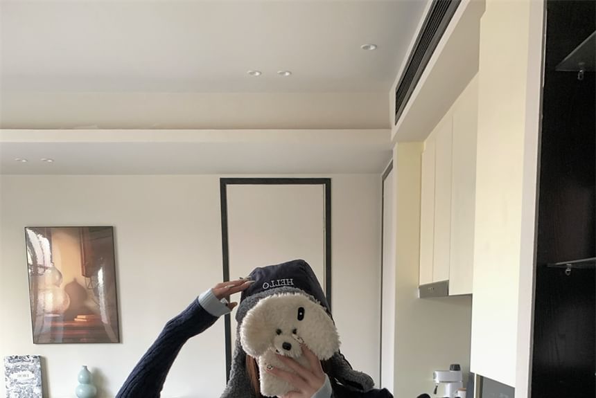 Cable-Knit Sweater Two-Piece Mock Collar Tone Two Cropped