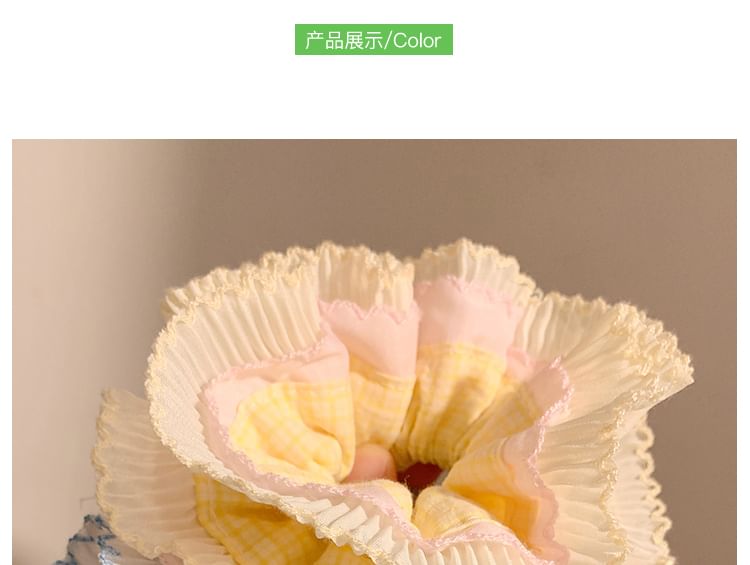 Panel Pleated Plaid Scrunchie
