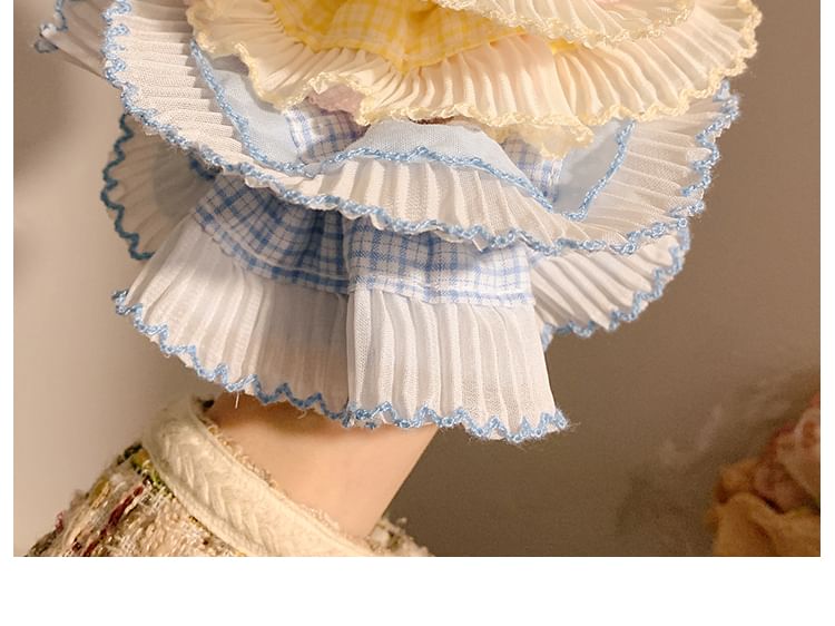 Panel Pleated Plaid Scrunchie