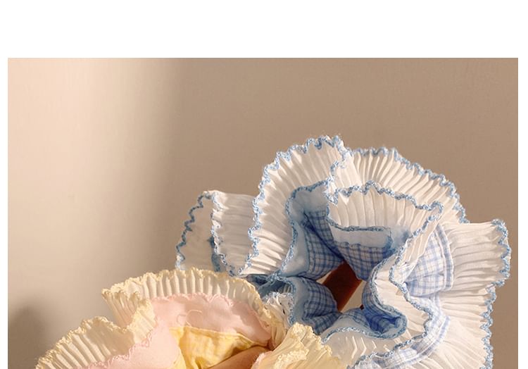Panel Pleated Plaid Scrunchie