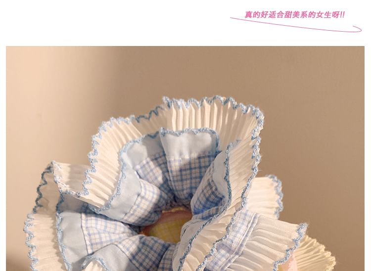 Panel Pleated Plaid Scrunchie