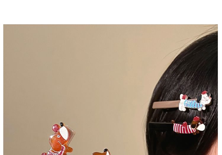 Dog Cartoon Hair Clip Acrylic