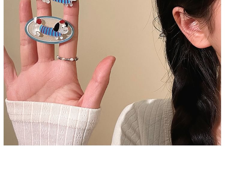 Dog Cartoon Hair Clip Acrylic