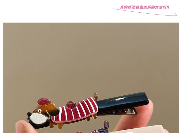 Dog Cartoon Hair Clip Acrylic