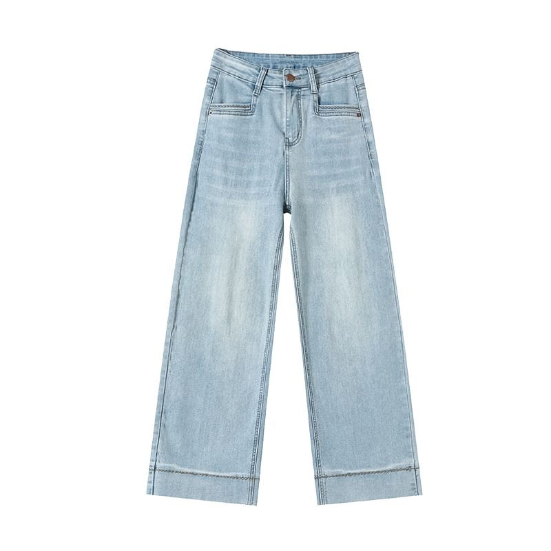 Jeans Waist (Various Straight Washed Designs) High Leg