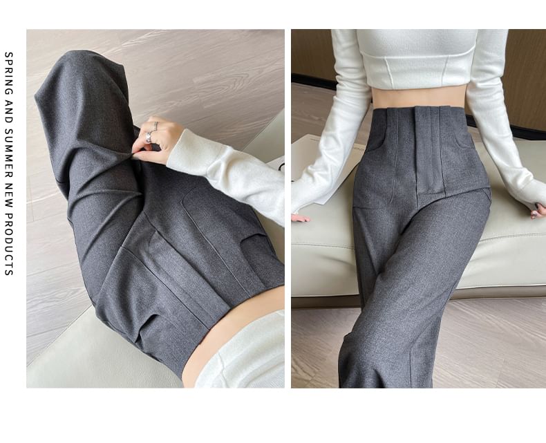 (Various Plain Loose Rise Pants Fit High Suit Designs)