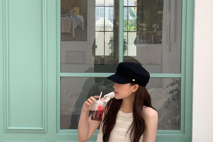 Buttoned Cap Newsboy