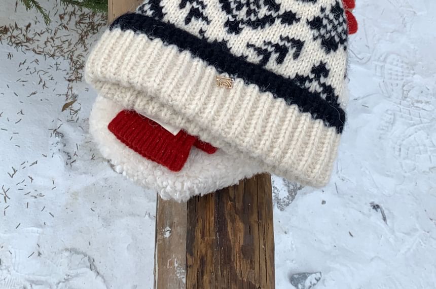 Patterned Beanie Pom