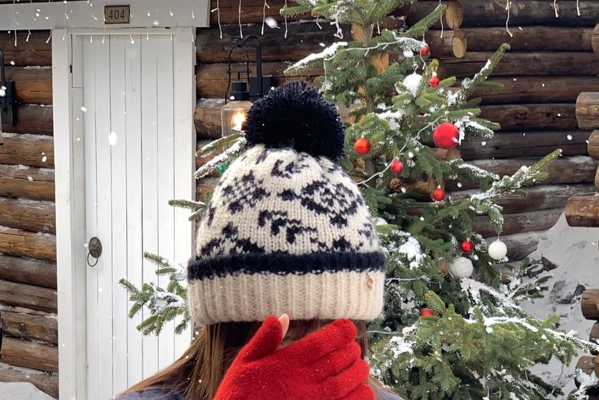 Patterned Beanie Pom