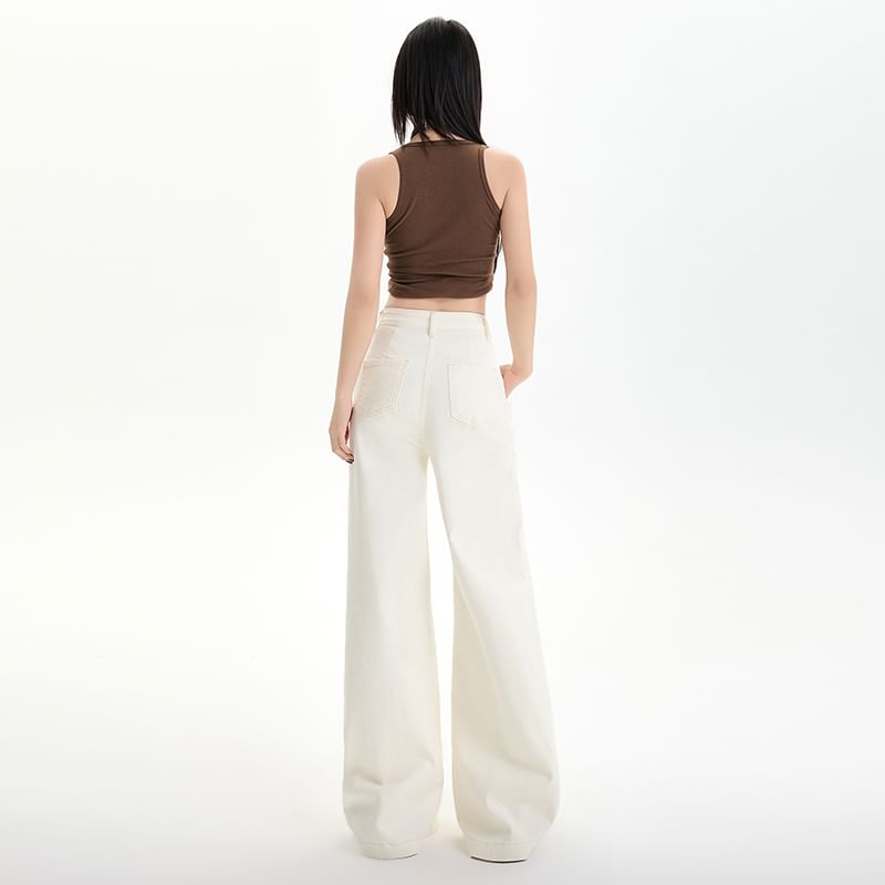 Leg Designs) (Various Washed Rise Wide High Jeans