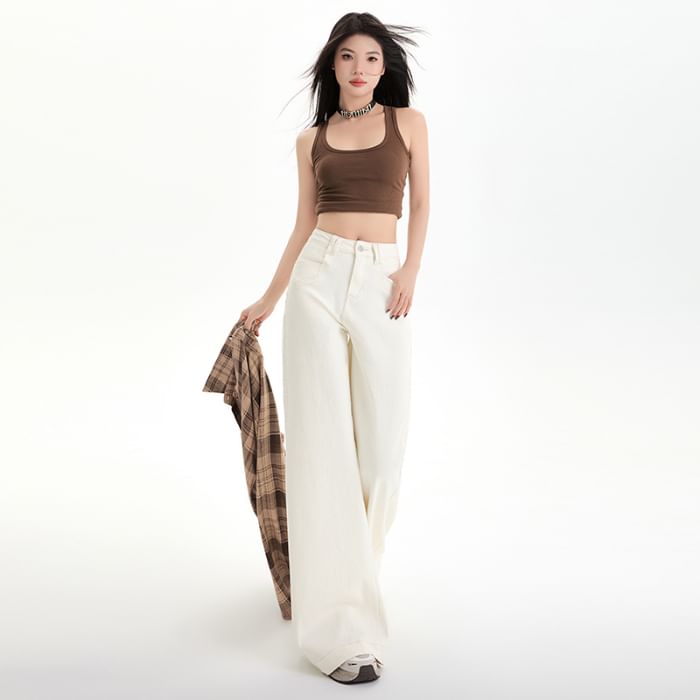 Leg Designs) (Various Washed Rise Wide High Jeans