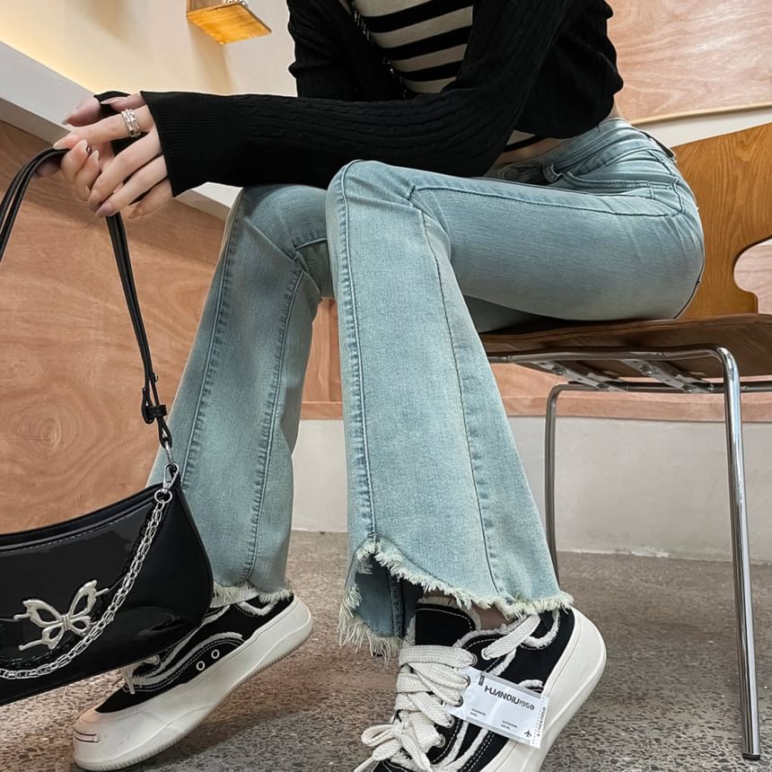 Fringed Waist Designs) High Jeans (Various Bootcut Washed