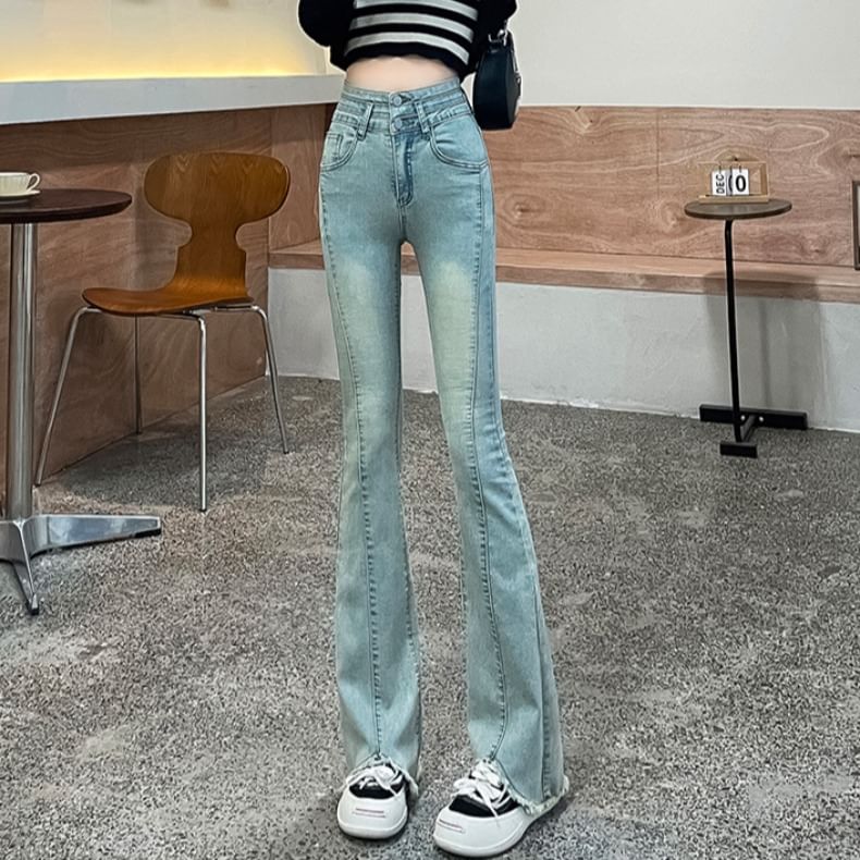 Fringed Waist Designs) High Jeans (Various Bootcut Washed