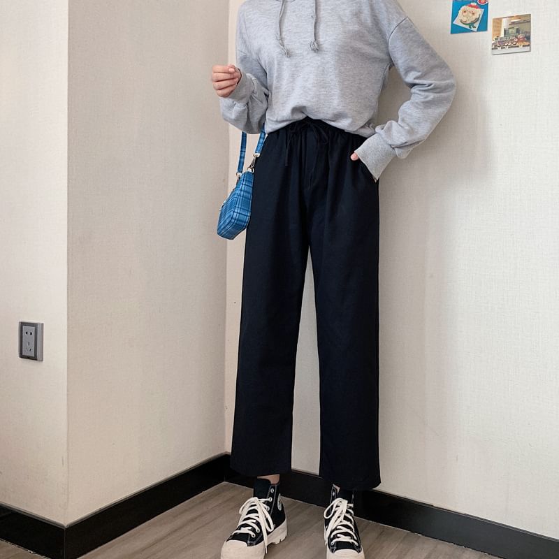 Cargo Wide Rise Plain High Pants Leg