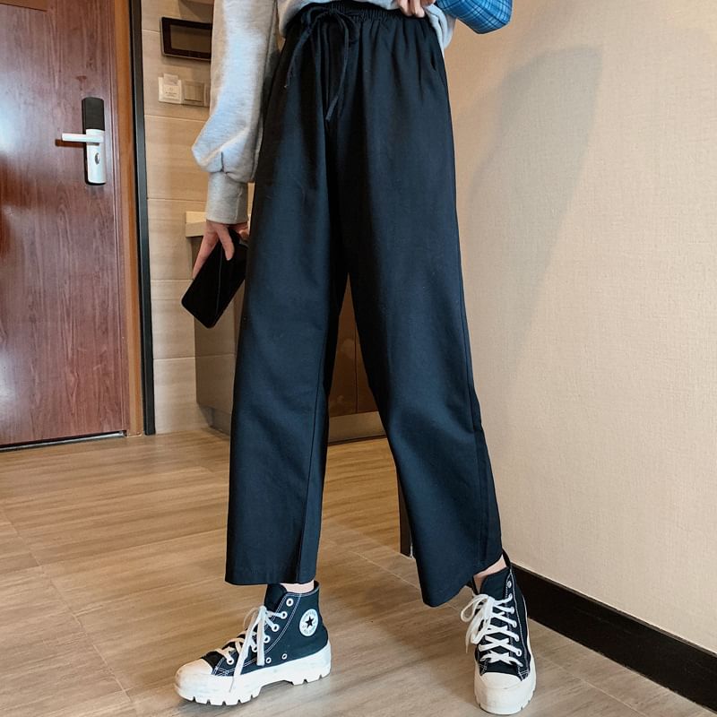 Cargo Wide Rise Plain High Pants Leg