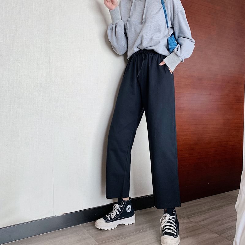 Cargo Wide Rise Plain High Pants Leg