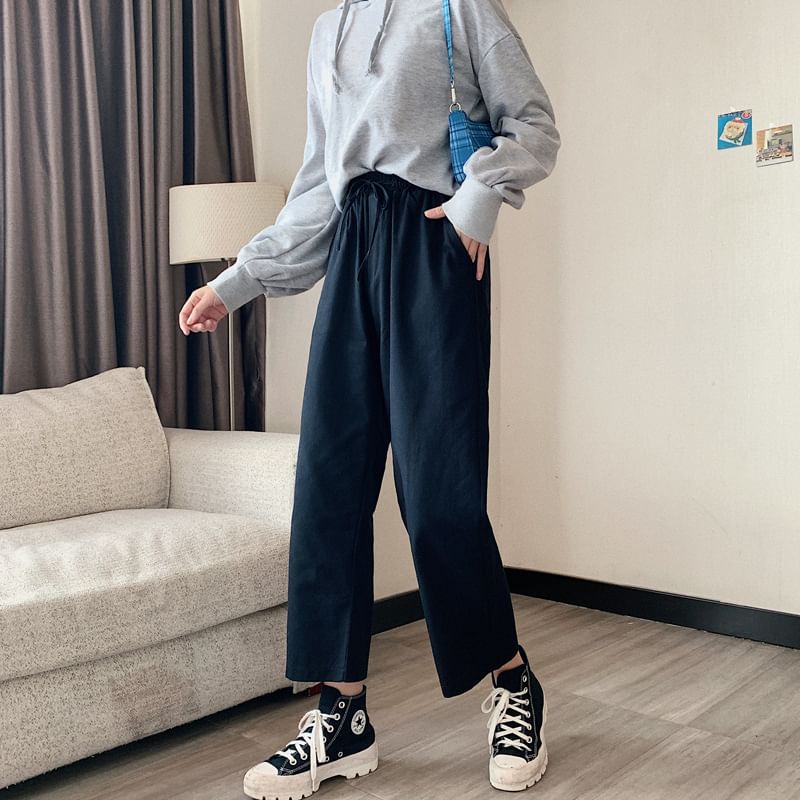 Cargo Wide Rise Plain High Pants Leg