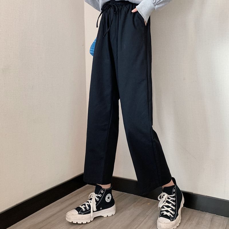Cargo Wide Rise Plain High Pants Leg