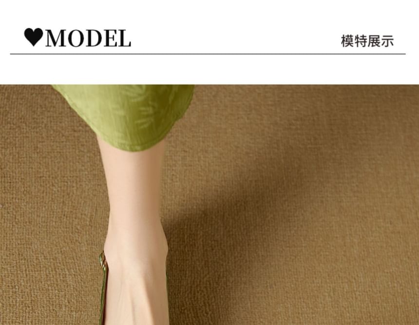 Square-Toe Jacquard Sandals Floral Slingback