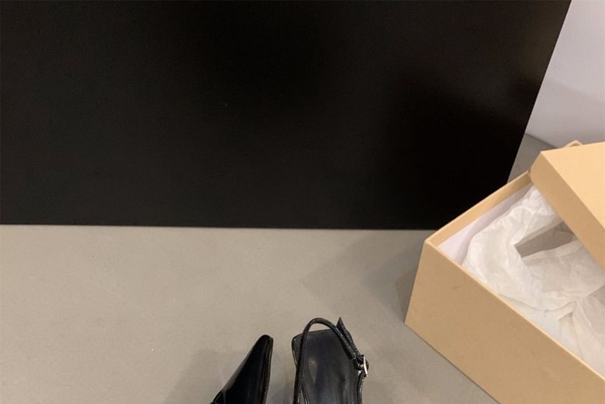 Bow Slingback High Sandals Heel Pointy