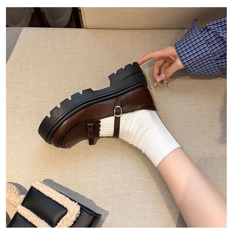 Platform Jane Mary Shoes Bow