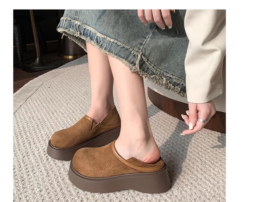Suede Platform Ons Slip Faux
